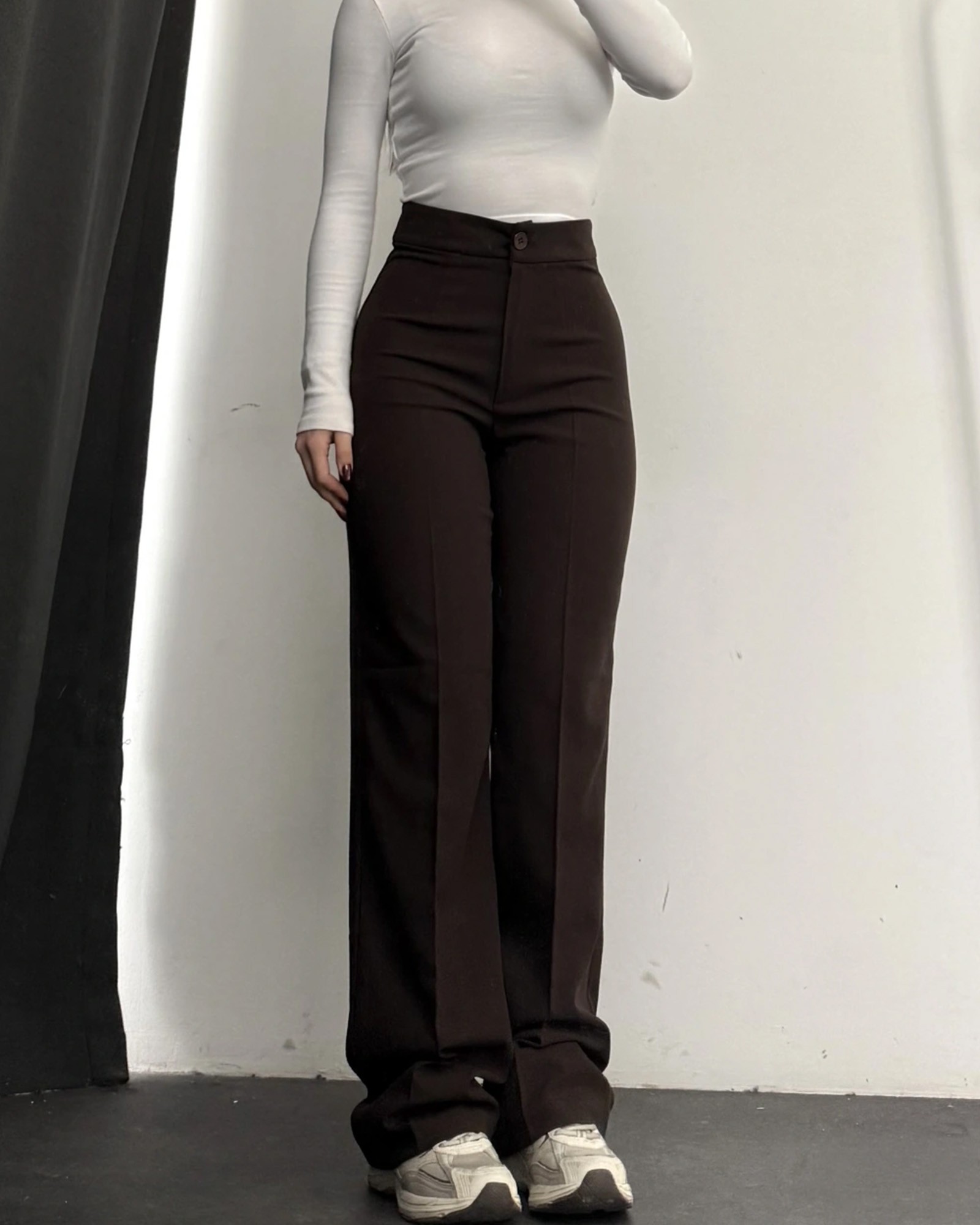 Palazzo hlače Serenze - tamnosmeđe 4 Palazzo hlače Serenze - tamnosmeđe - Slika 4