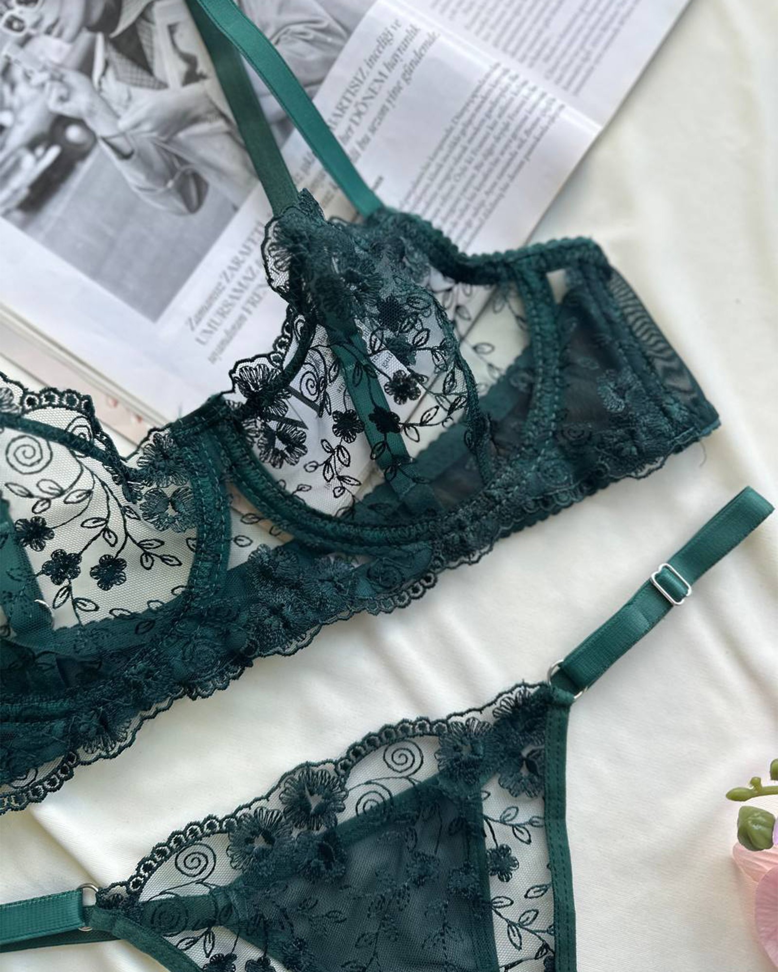 Dvodjelni lingerie set Rita - zeleni