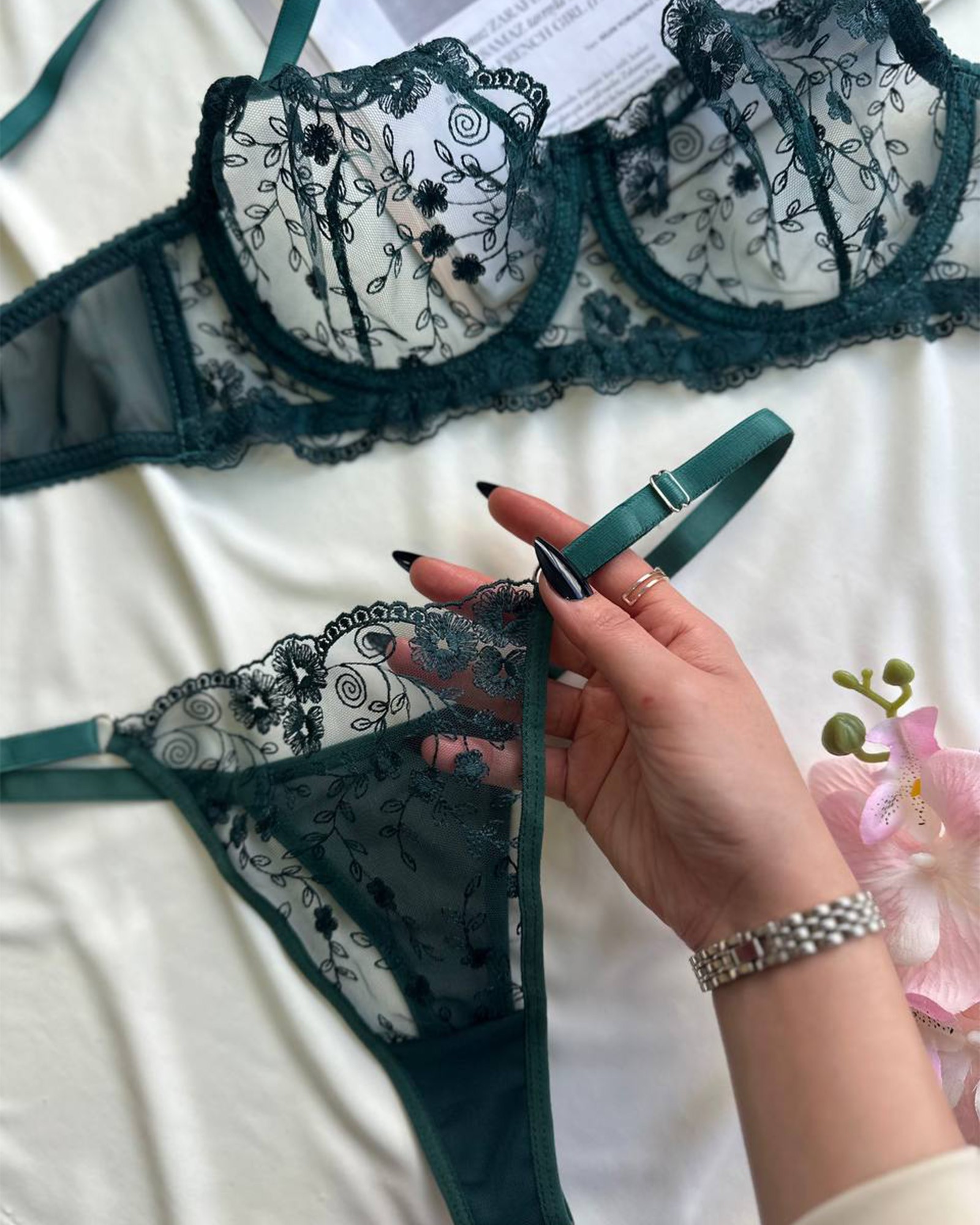 Dvodjelni lingerie set Rita - zeleni