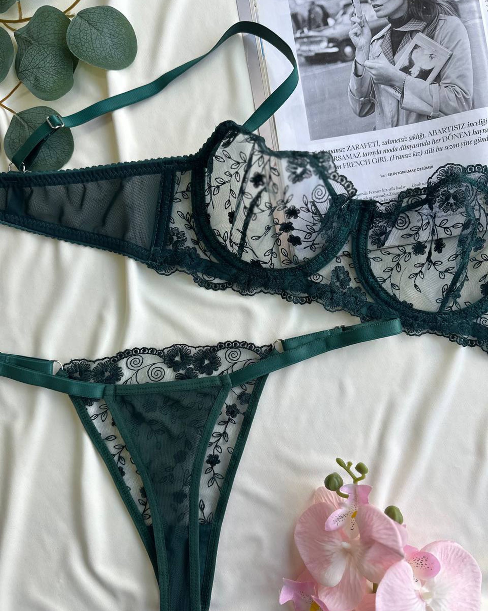 Dvodjelni lingerie set Rita - zeleni