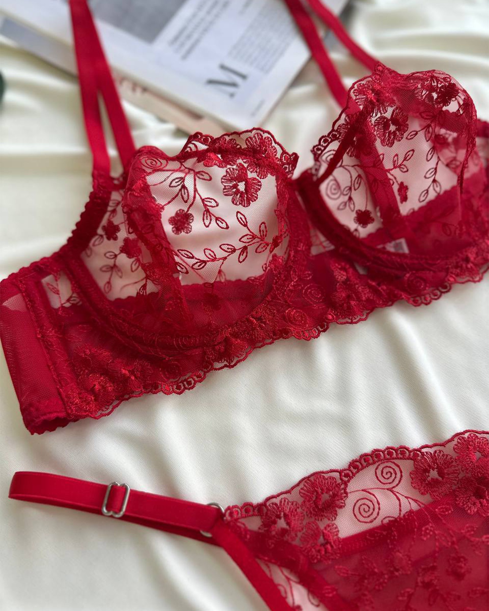 Dvodjelni lingerie set Rita - crveni