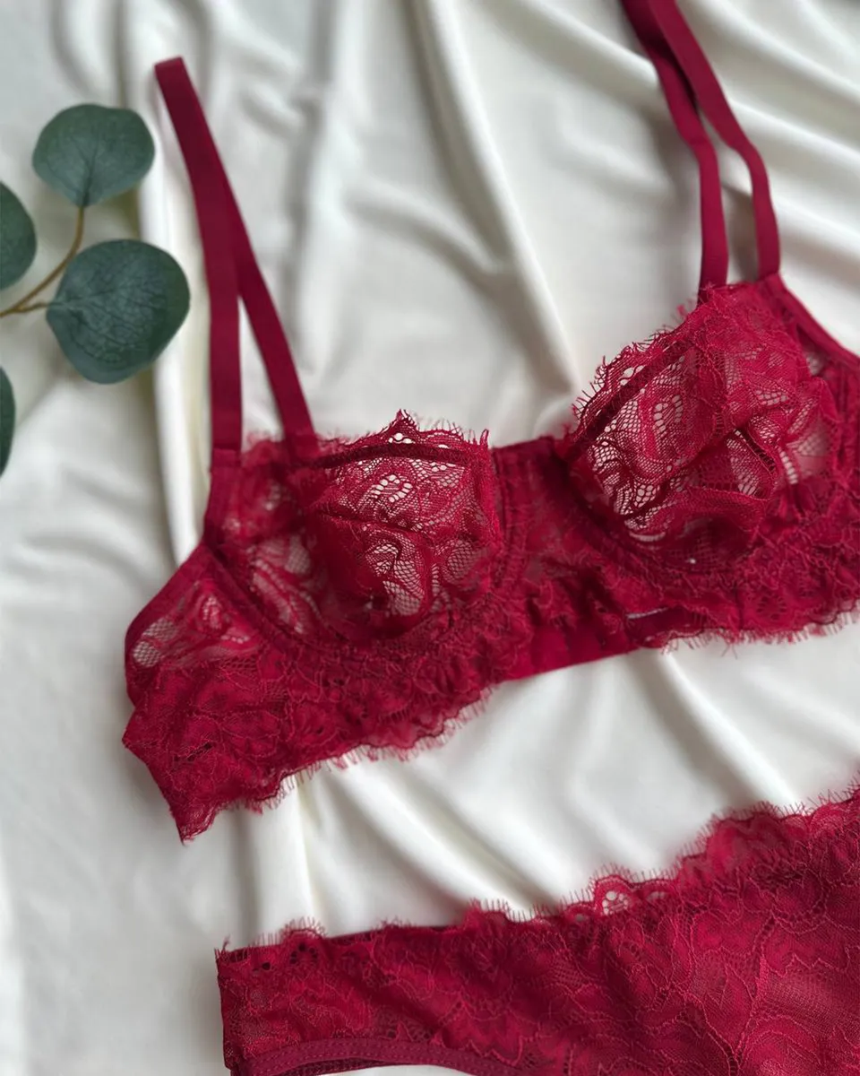 Dvodjelni lingerie set Vixena - bordo