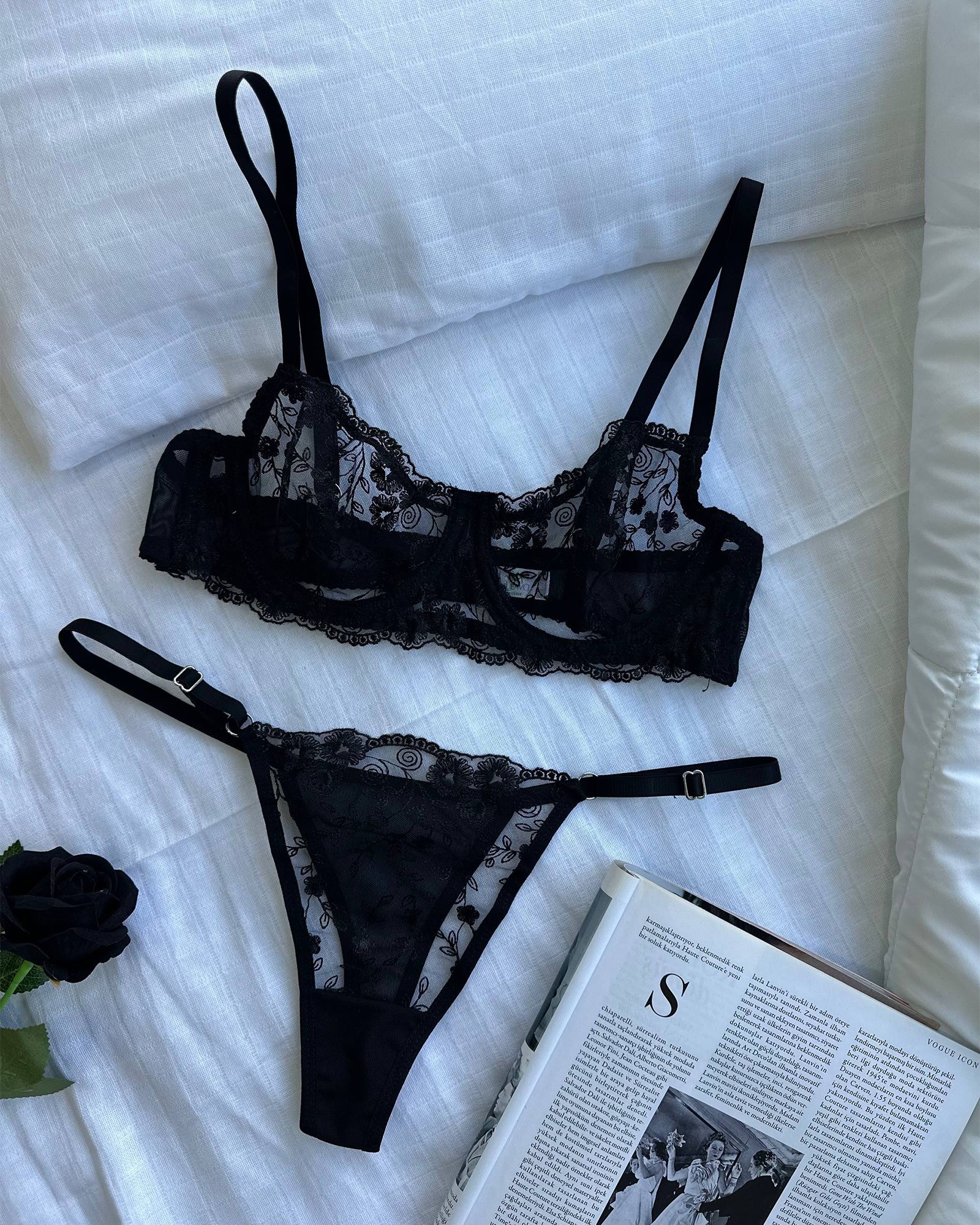 Dvodjelni lingerie set Rita - crni