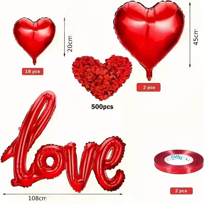 Romantični set za dekoraciju Love - crveni
